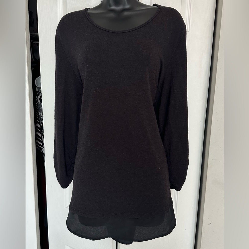 Grace Elements - *Plus Size* Black linen lined tunic sweater - Size XXL